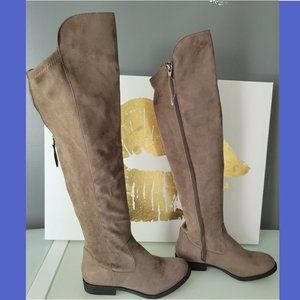 Style & Co, Brown Faux Suede Knee-high Riding Boots Size 6M